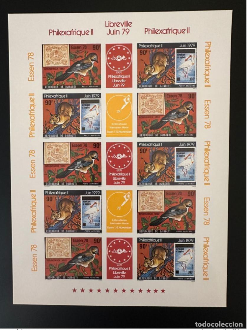 Sellos: Djibouti 1978 Mi. 234 - 235 ND Philexafrica 1979 Sello de aves y vida silvestre en