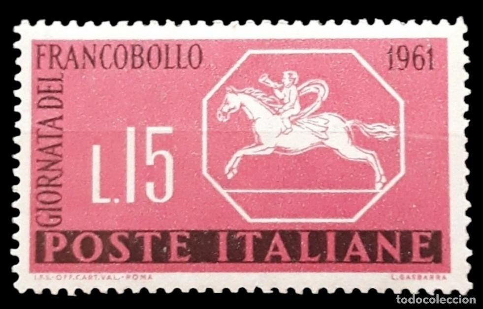Sellos: ITALIA 1961 Caballos - Dia del sello. NUEVO - MNH.