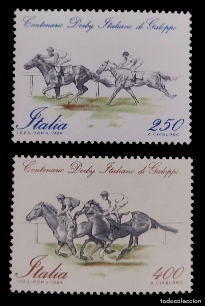 Sellos: ITALIA 1984 Caballos - Centenario de los derbis nacionales. NUEVO - MNH.