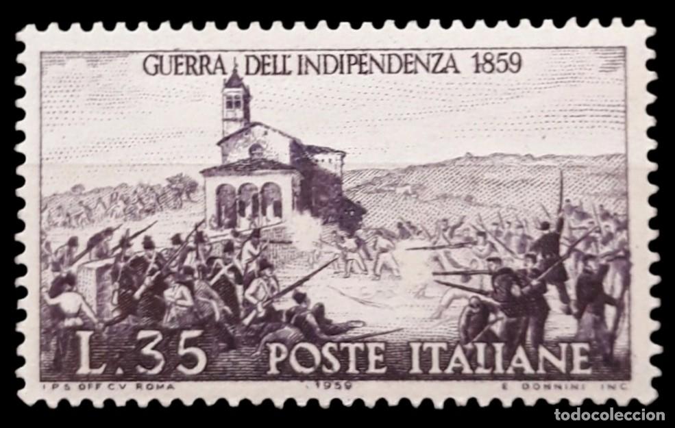 Sellos: ITALIA 1959 Caballos - Centenario de la guerra de independencia NUEVO - MNH **.