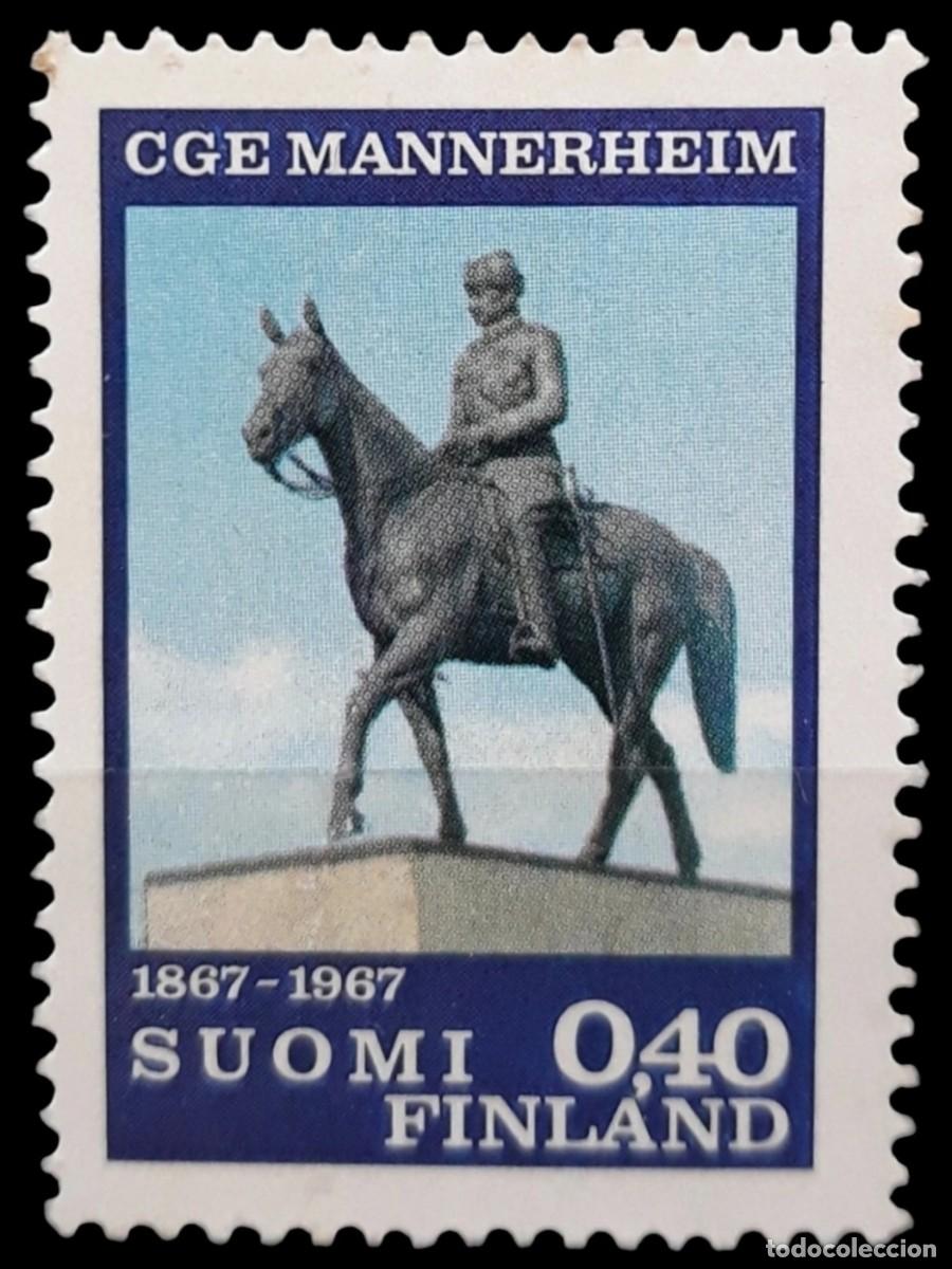 Sellos: FINLANDIA 1967 Caballos - General Carl Gustav Emil Mannerheim. NUEVO - MH *