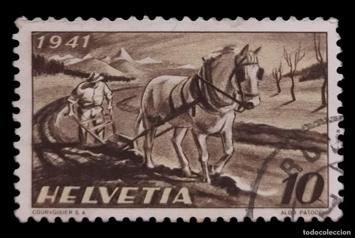 Sellos: SUIZA 1941 Caballos - Agricultura. USADO.