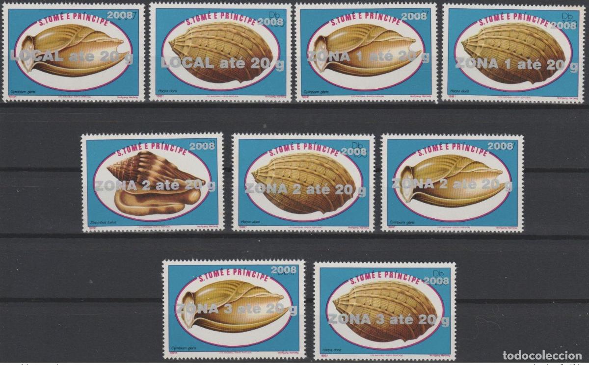 Sellos: Santo Tom&eacute; y Pr&iacute;ncipe 2008/2009 Mi. 3919 - 3933 Crust&aacute;ceos Conchas