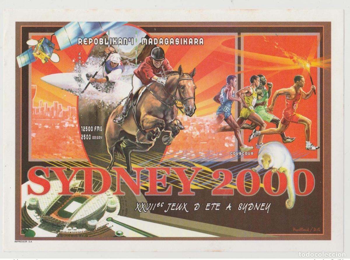 Sellos: Madagascar 2000 millas Bl. 309 Juegos Ol&iacute;mpicos de S&iacute;dney Horse Pferd IMPERF ND