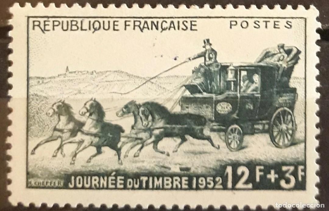 Sellos: FRANCIA 1952 Caballos - D&iacute;a del sello. NUEVO - MNH.