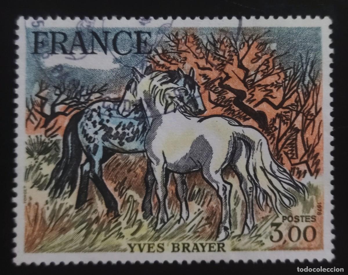 Sellos: FRANCIA 1978 Caballos - Pintura. USADO.