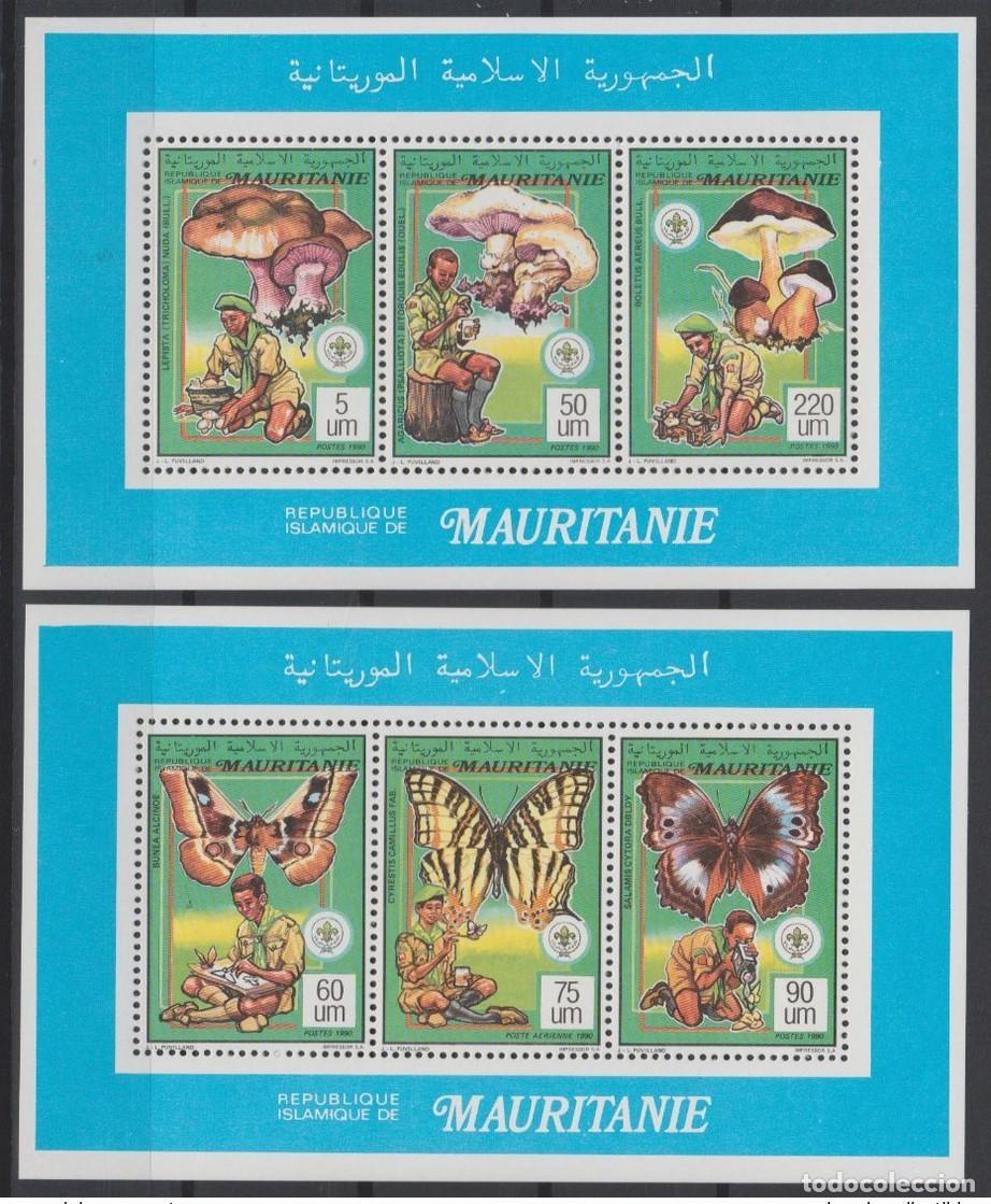 Sellos: Mauritania 1990/1991 Mi. Bl. 987 - 992 Colectivo Scouting Papillon Butterfly