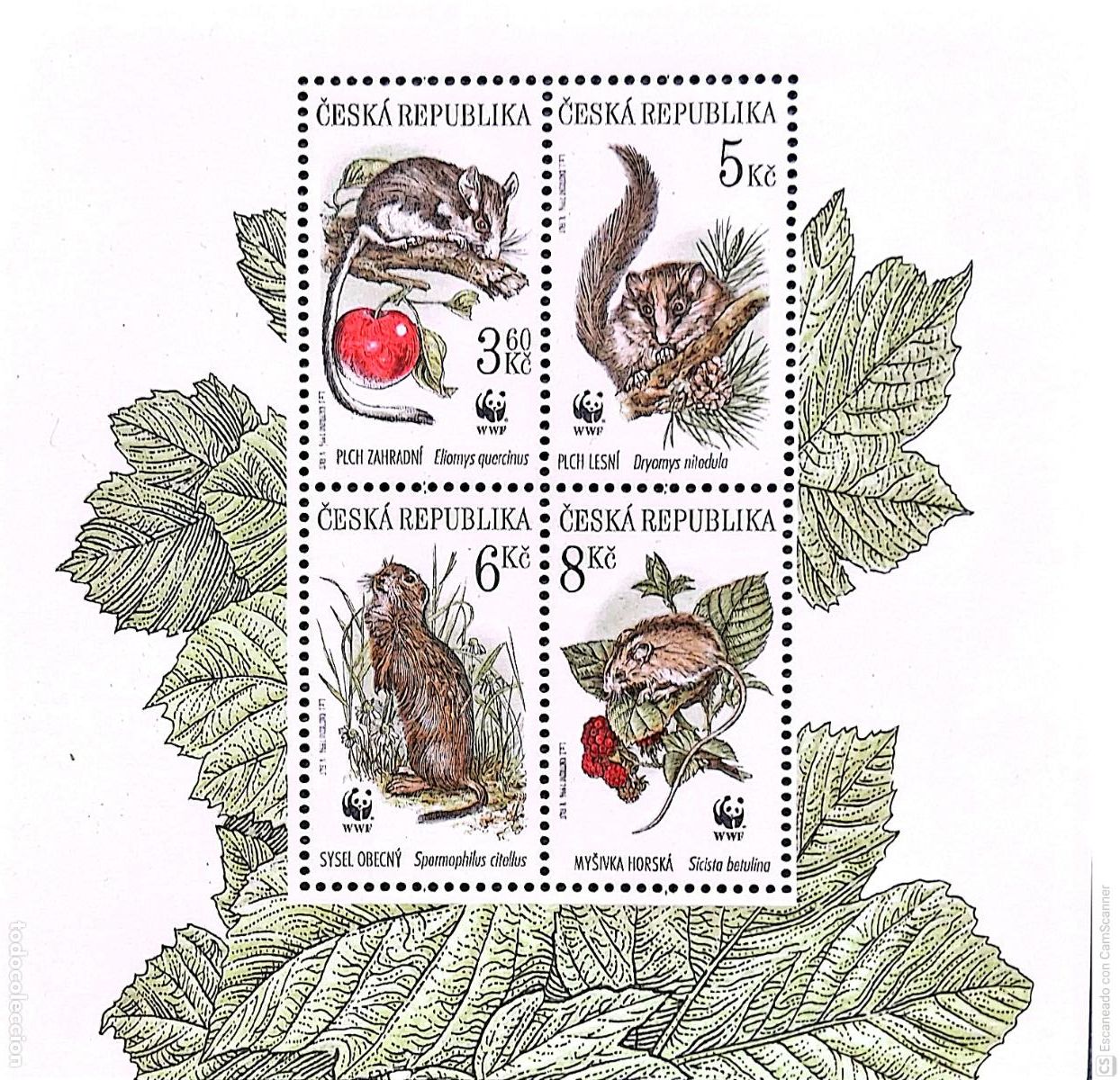 Sellos: Rep. Checa. 108/11 Protecci&oacute;n de la fauna: Roedores. Cada sello lleva el emblema del WWF. 1996. Sell