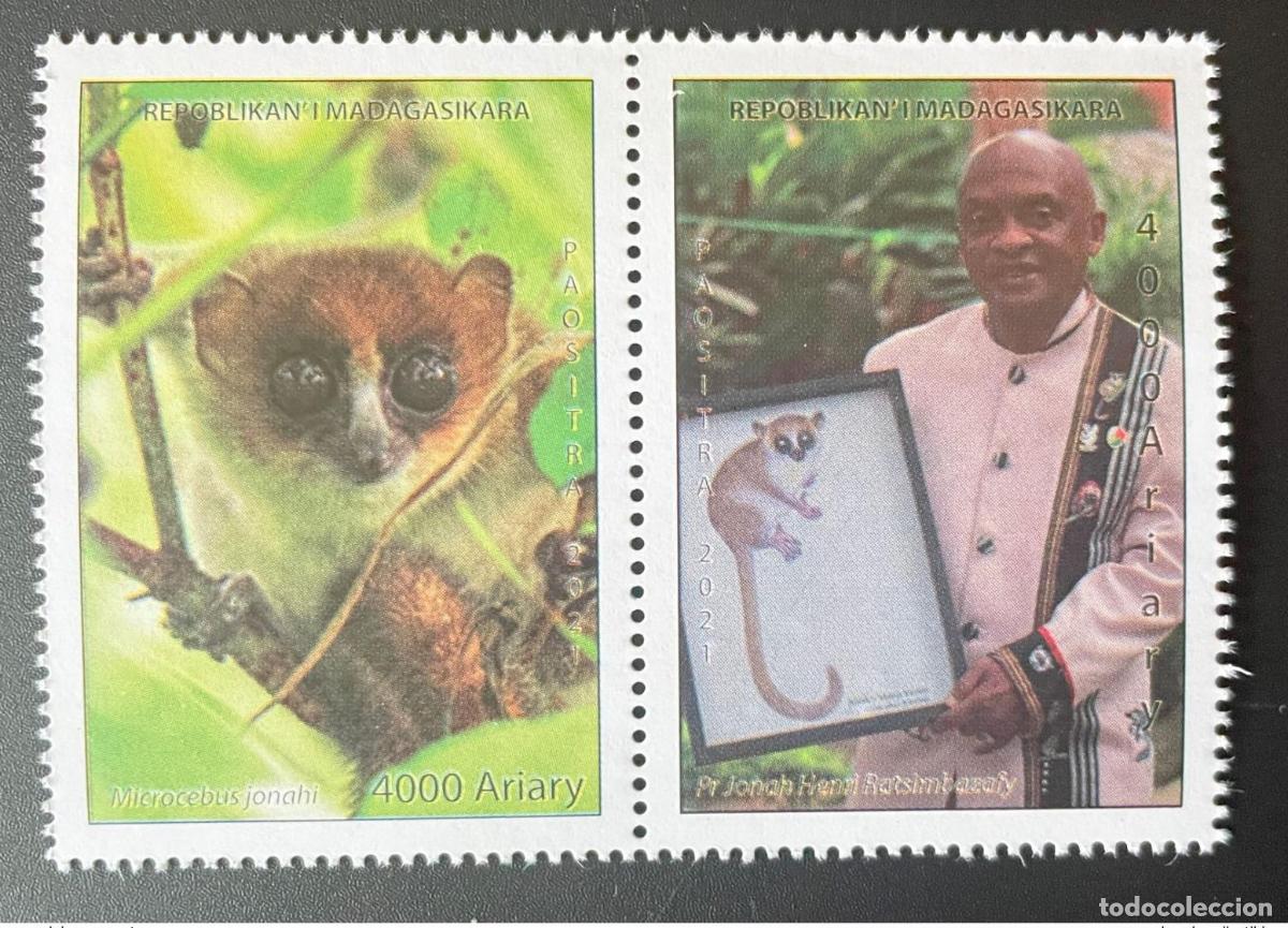 Sellos: Madagascar 2021 Mi. 2722 - 2723 Lemuriens Lemurs fauna Microcebus 2 val.