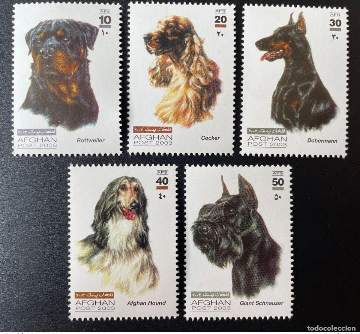 Sellos: Afganist&aacute;n 2003 Fauna Animales Perros 5 val.