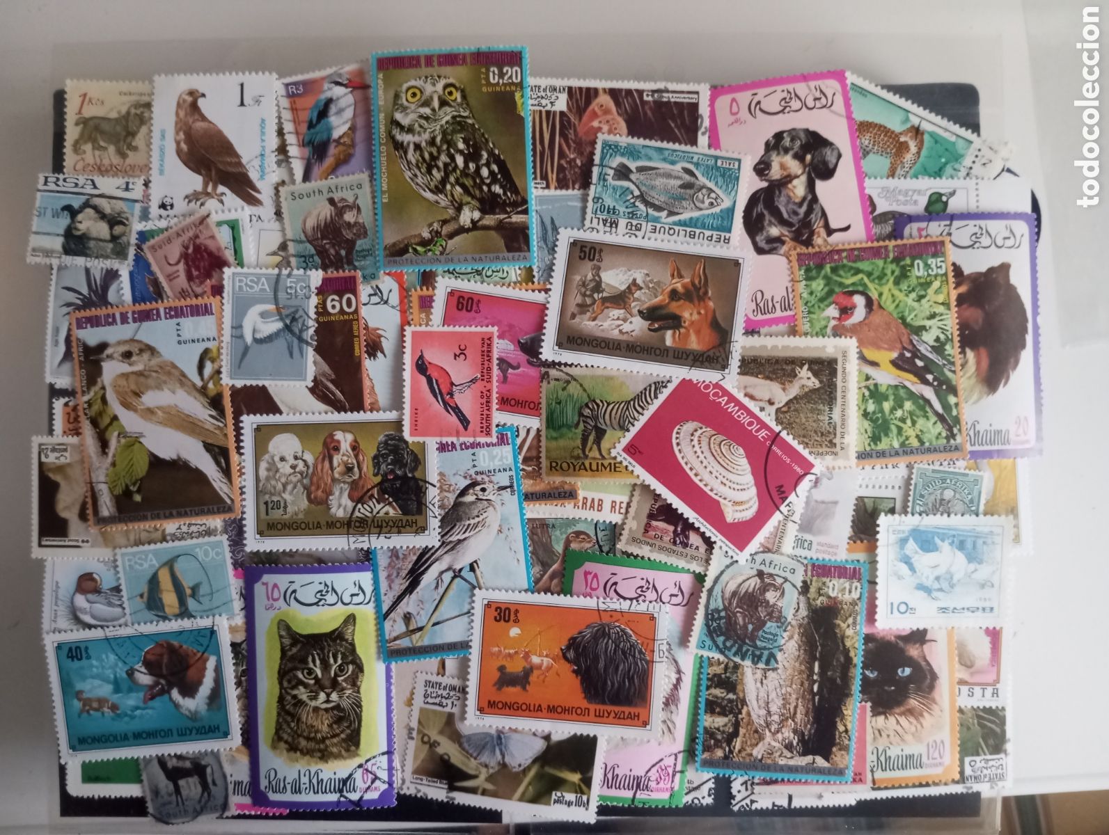 Sellos: LOTE DE 100 SELLOS DIFERENTES DE FAUNA