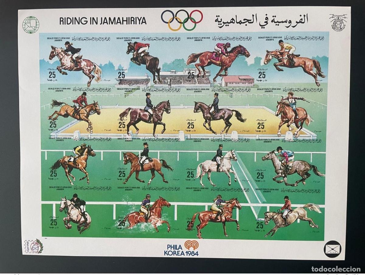 Sellos: Libia 1984 ND Mi. 1411 - 1426 Juegos Ol&iacute;mpicos de Equitaci&oacute;n Caballo Pferd