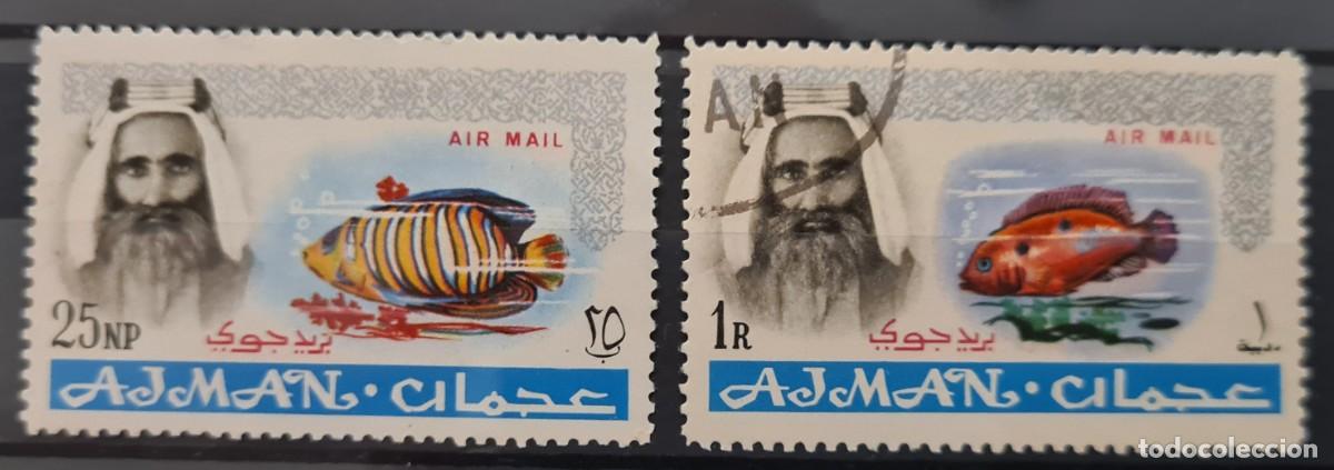 Sellos: Serie de sellos a&eacute;reos de Ajman 1965: Jeque Raschid bin Humaid Al Nuaimi III