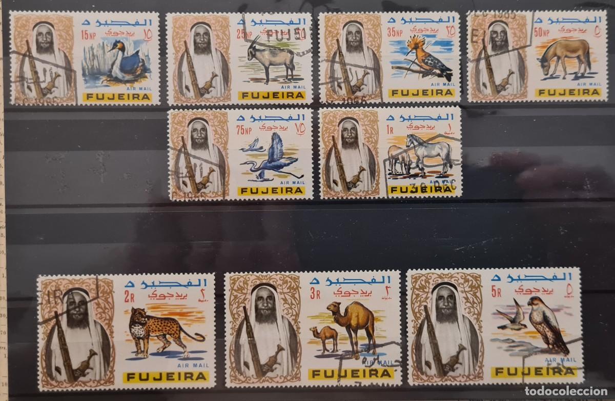 Sellos: Serie completa de sellos a&eacute;reos usados de Fujeira 1965: Jeque Mohammed Ben Hamad Al Sharji