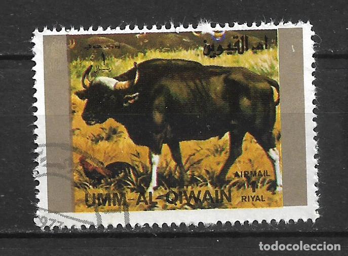 Sellos: UMM AL QIWAIN 1973 sello usado fauna - 22/8
