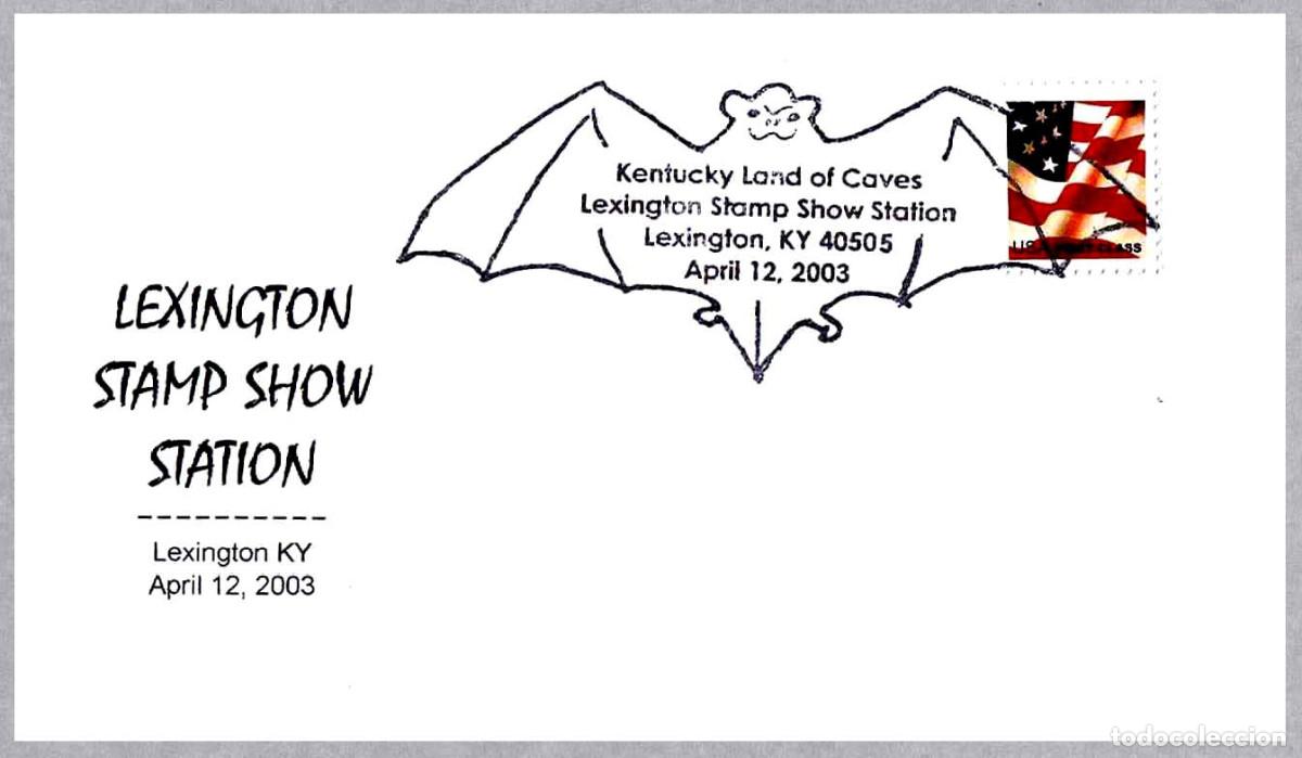 Sellos: Matasellos FAUNA - MURCIELAGO - KENTUCKY TIERRA DE CUEVAS. Lexington KY, Estados Unidos, 2003