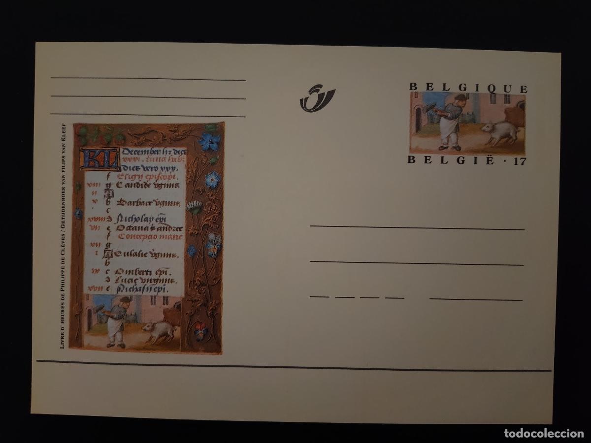 Sellos: B&eacute;lgica completo postal Libro de Horas Felipe Cl&egrave;ves Diciembre V