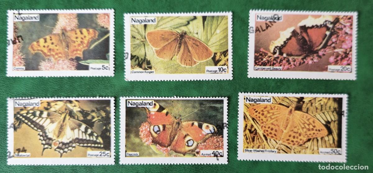 Sellos: 6 SELLOS NAGALAND 1974 NATURALEZA MARIPOSA