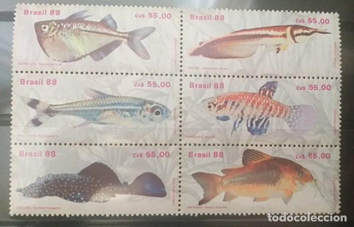 Sellos: SELLOS TEMA FAUNA MARINA Brasil 1988 N&ordm; 1896/01 6v. de MH Nuevos