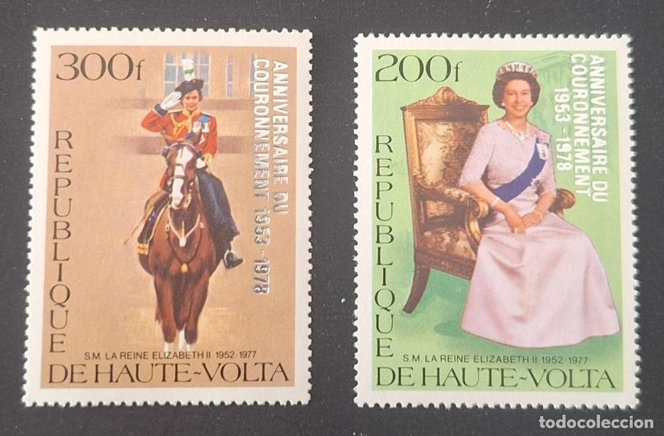 Timbres: Alto Volta 1978 Mi. 727-728 Reina Isabel II coronaci&oacute;n