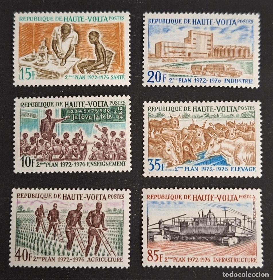 Timbres: Alto Volta 1972 Mi. 377-382 plan desarrollo salud ganader&iacute;a agricultura