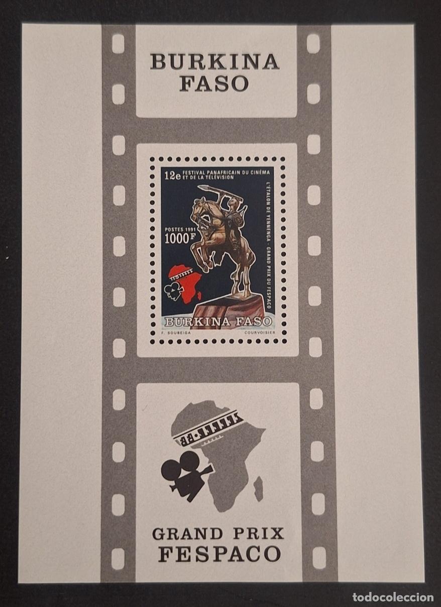 Sellos: Burkina Faso 1991 Mi. Bl. 135 FESPACO cine &Eacute;talon de Yennenga