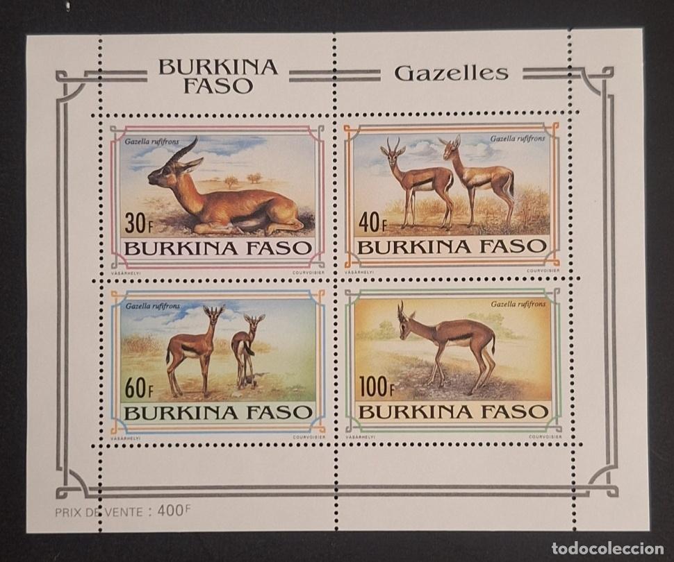 Timbres: Burkina Faso 1993 Mi. Bl. 139 Gacelas Gazella rufifrons fauna &Aacute;frica