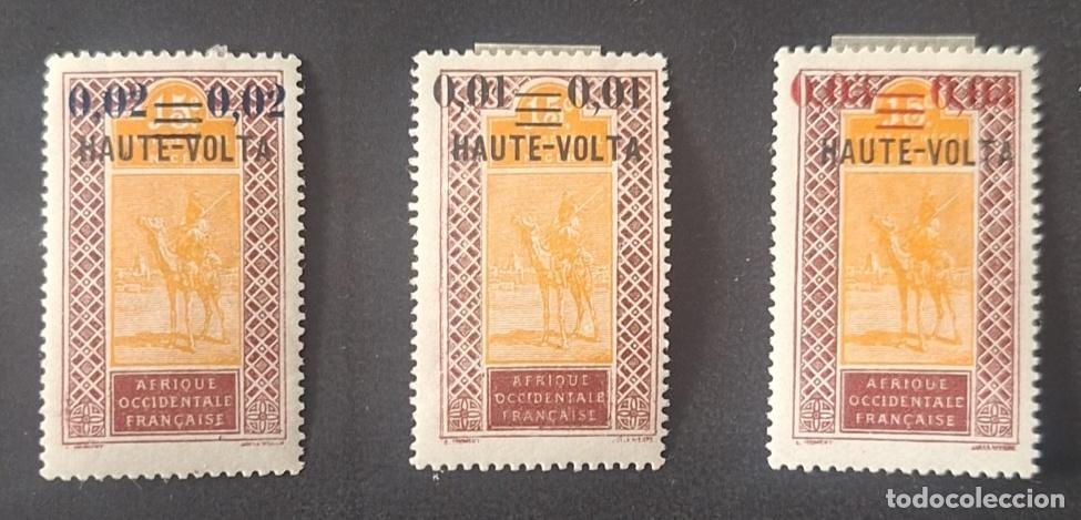 Sellos: Alto Volta 1924 Mi. 28-30 sobrecargado camellero dromedario AOF
