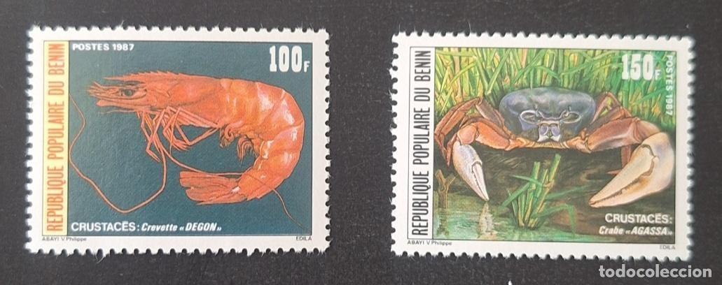 Sellos: Ben&iacute;n 1987 Mi. 457-458 crust&aacute;ceos camar&oacute;n cangrejo fauna marina