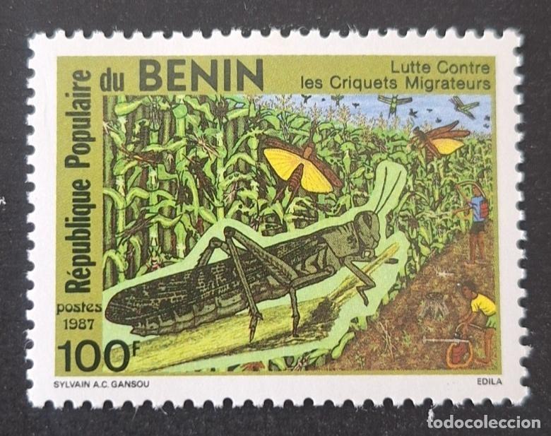 Sellos: Ben&iacute;n 1987 Mi. 460 lucha contra langostas migratorias insectos ma&iacute;z