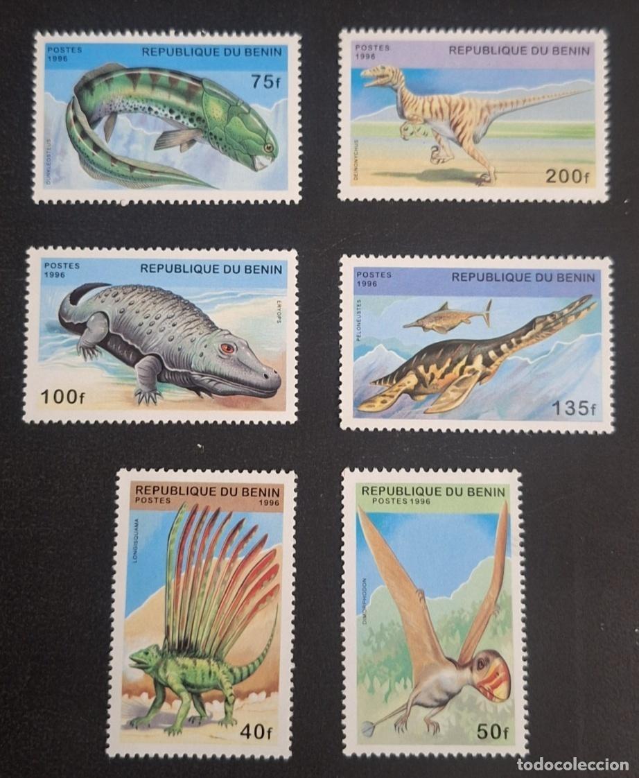Sellos: Ben&iacute;n 1996 Mi. 836-841 dinosaurios prehist&oacute;ricos animales extintos