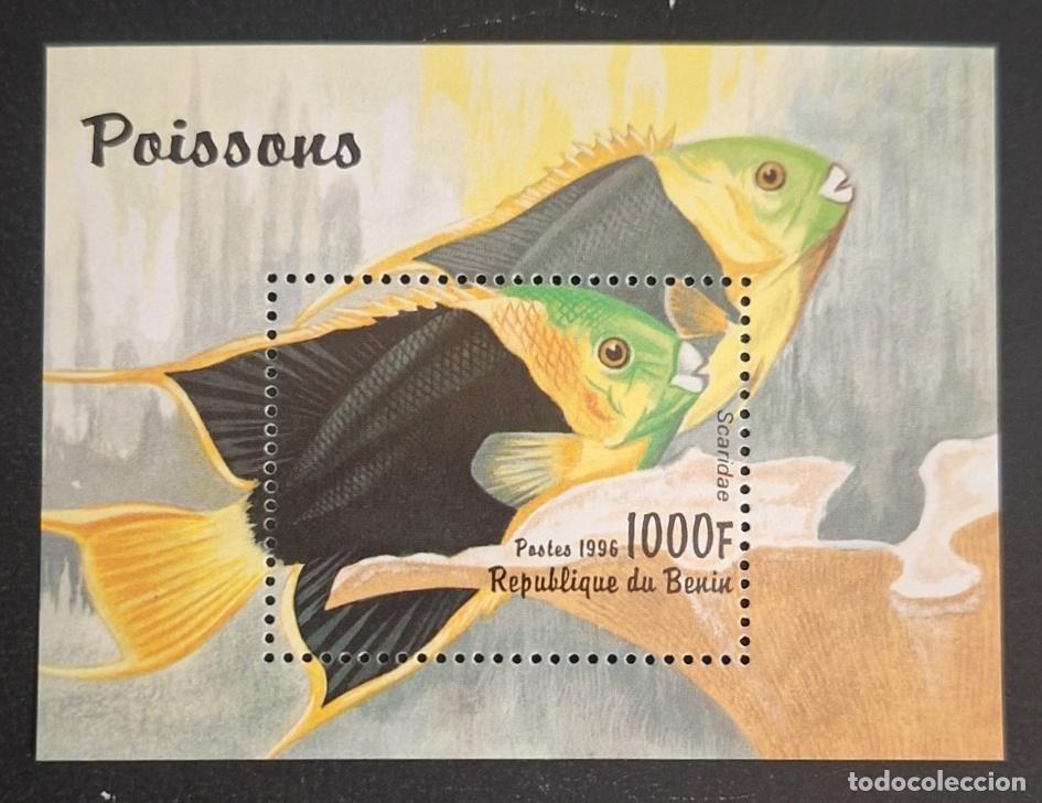 Stamps: Ben&iacute;n 1996 Mi. Bl. 23 Peces Scaridae fauna marina tropical