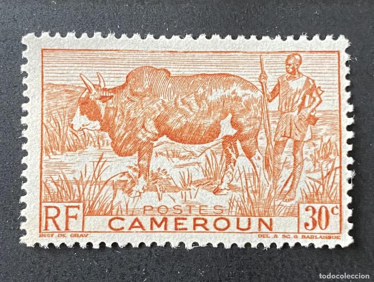 Sellos: Camer&uacute;n 1946 ceb&uacute; bovino pastor fauna &Aacute;frica colonial