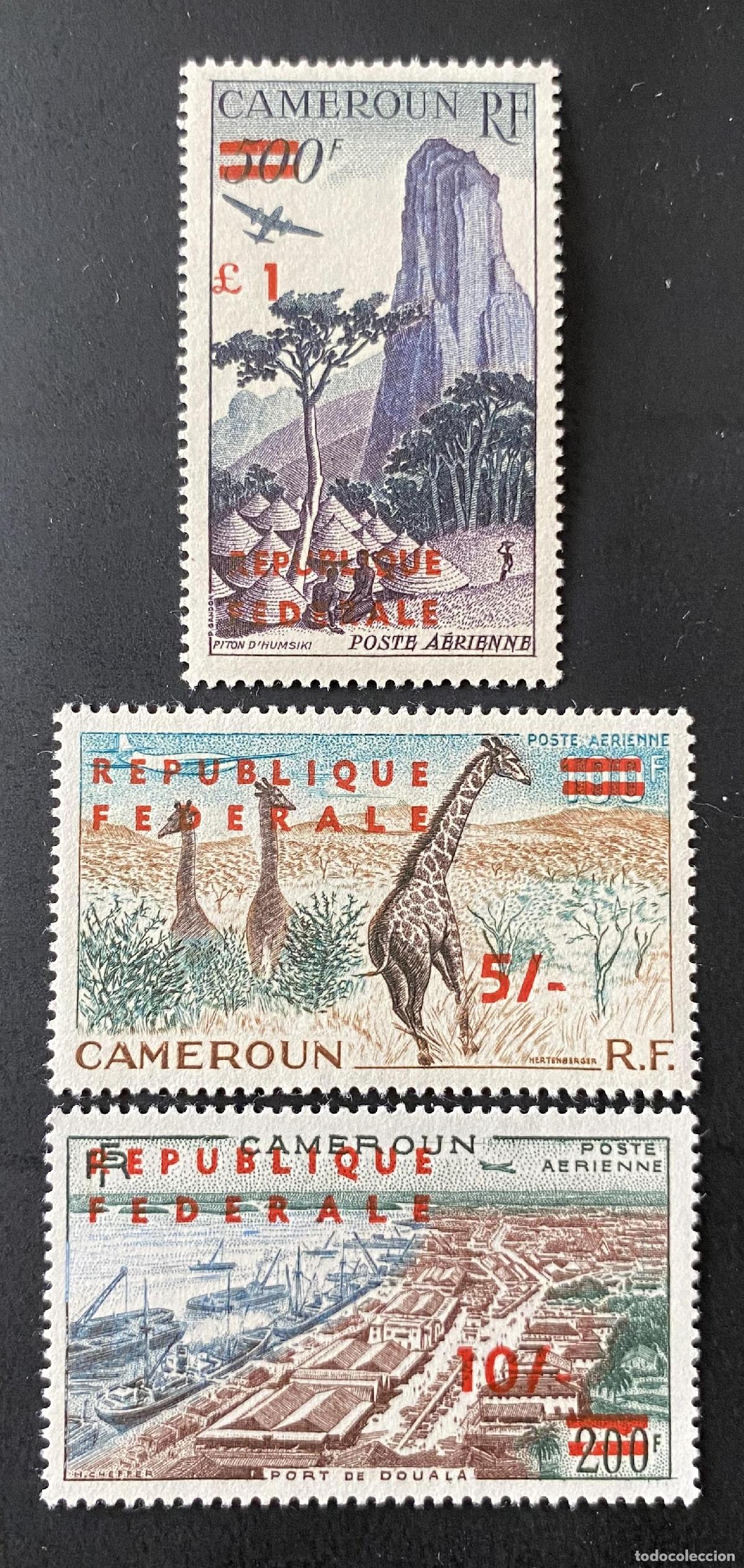 Sellos: Camer&uacute;n 1961 sobrecargado Rep&uacute;blica Federal a&eacute;reo