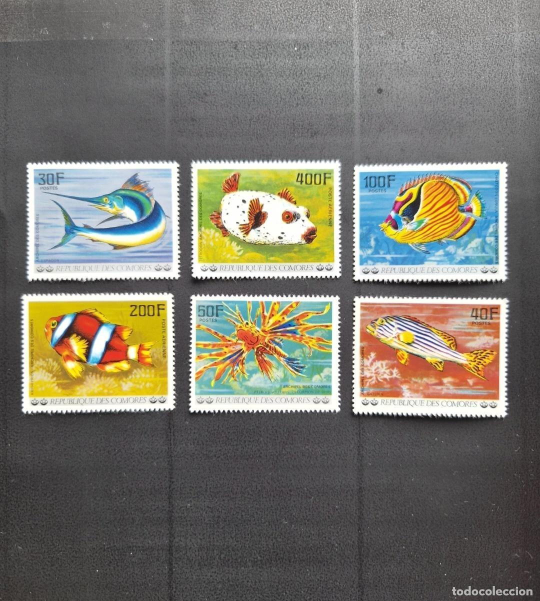 Sellos: Comoras 1977 Mi. 362-367 peces tropicales pez espada rascacio
