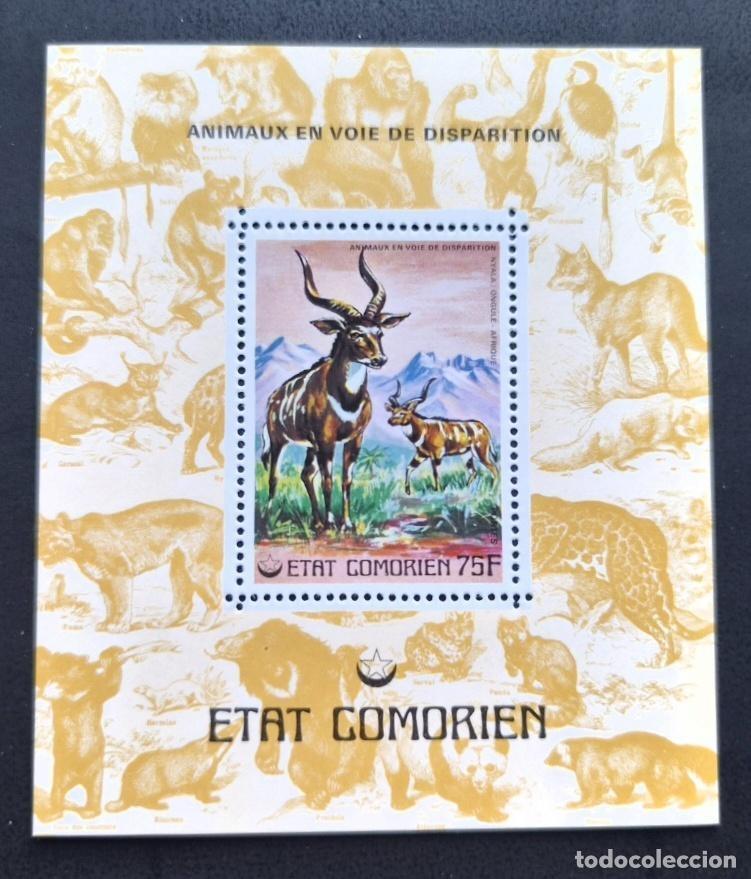 Sellos: Comoras 1977 Mi. Bl. 74 Animales en peligro extinci&oacute;n nyala ant&iacute;lope