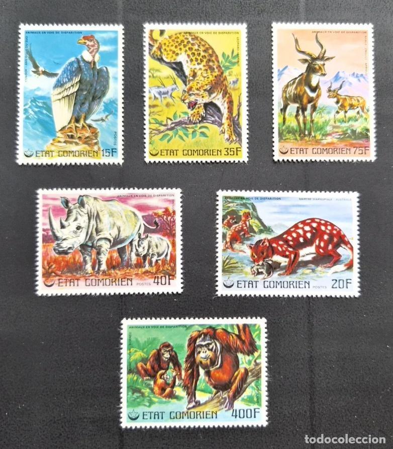 Sellos: Comoras 1977 Mi. 325-330 animales en peligro de extinci&oacute;n fauna salvaje