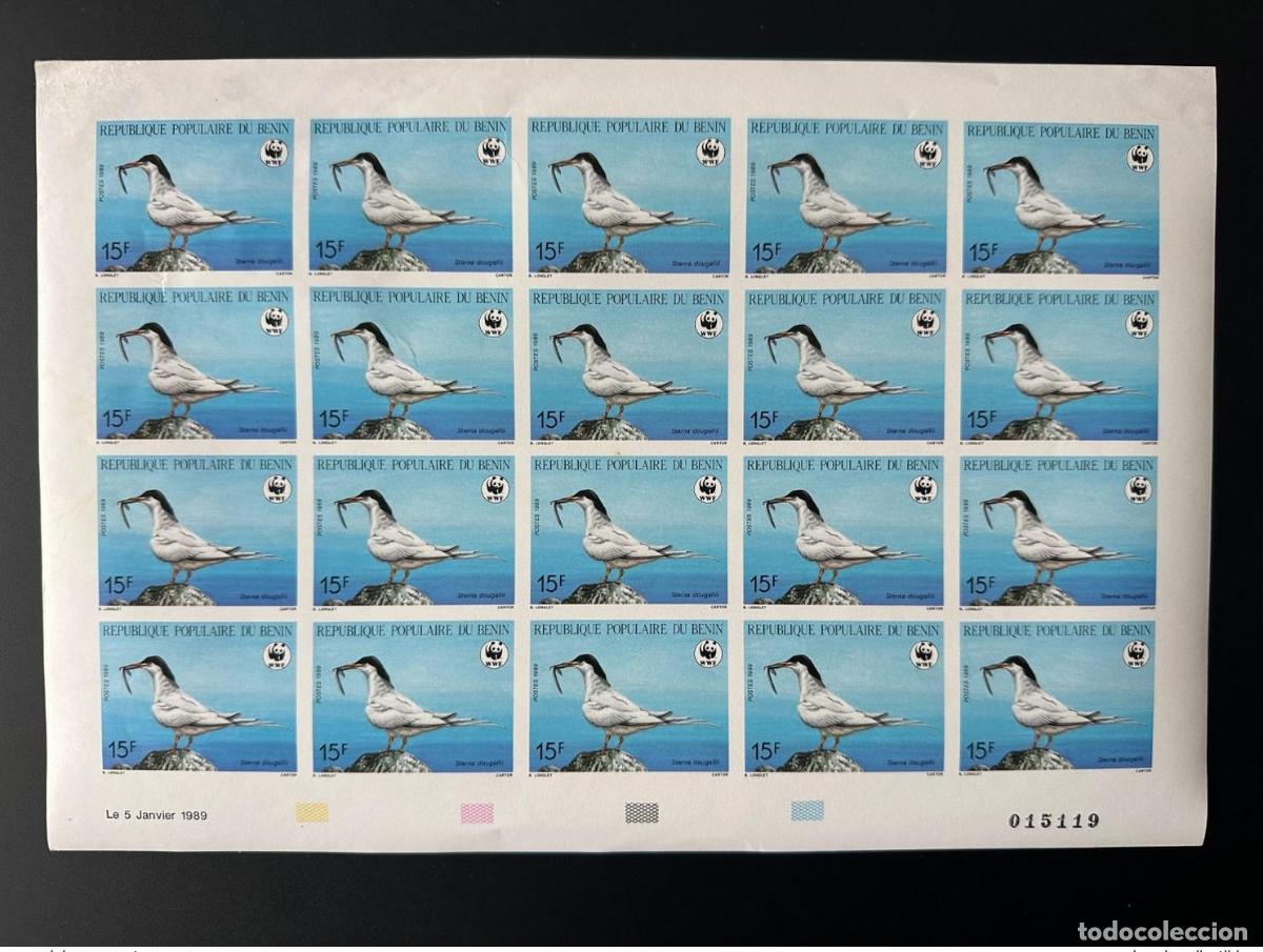 Sellos: Ben&iacute;n 1989 Mi. 477 Board ND WWF Panda Sterna Dougallii Bird Vogel