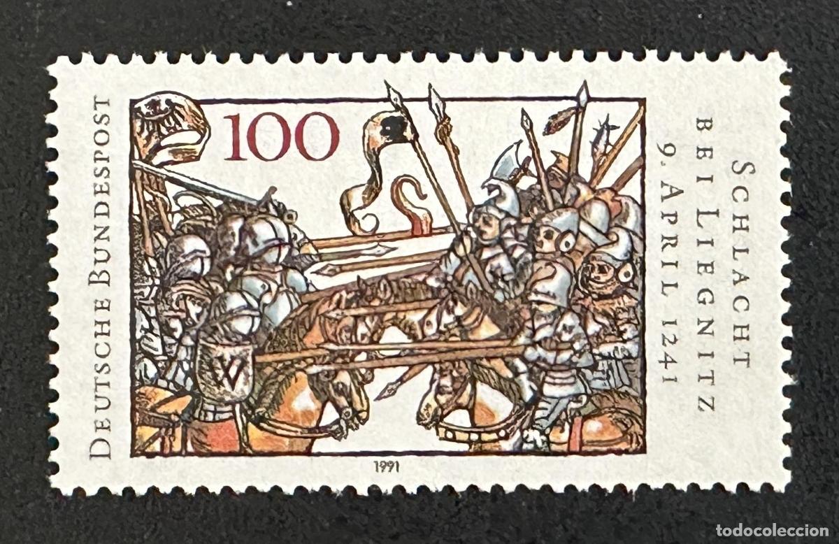 Sellos: Alemania 1991 Mi. 1511 emisi&oacute;n conjunta batalla de Legnica 1241
