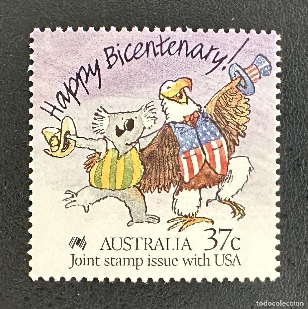 Sellos: Australia 1988 Mi. 1079 emisi&oacute;n conjunta bicentenario koala &aacute;guila USA