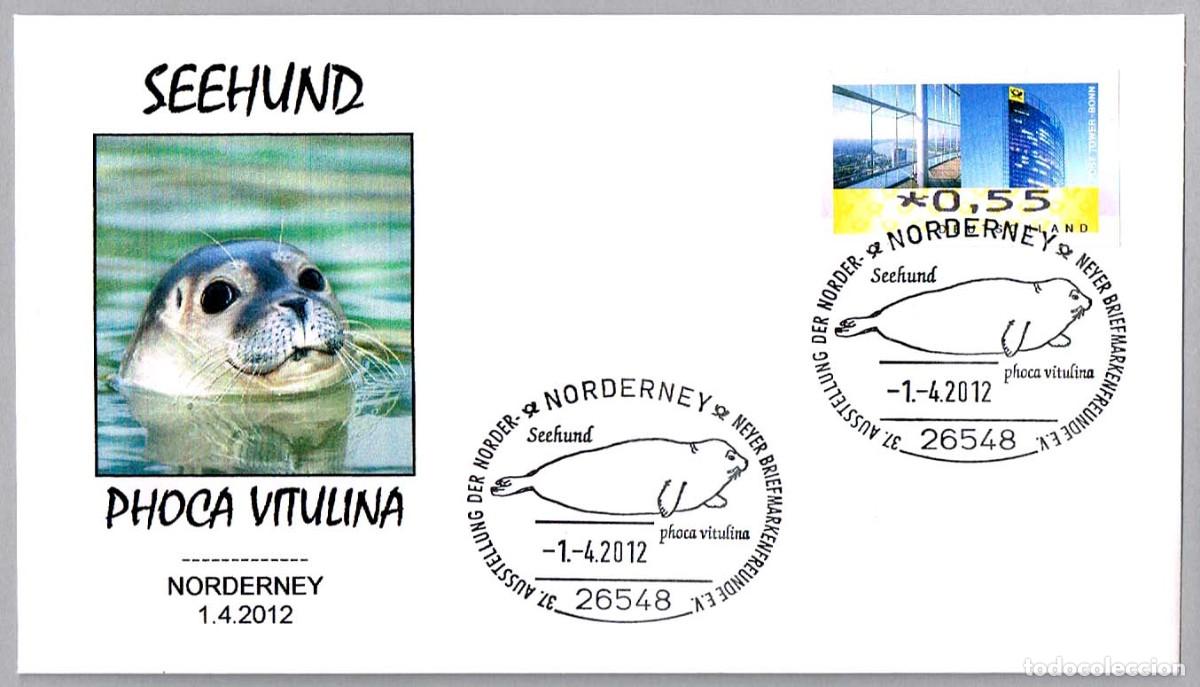 Sellos: Matasellos FAUNA - FOCA MOTEADA - PHOCA VITULINA. Norderney, Alemania, 2012