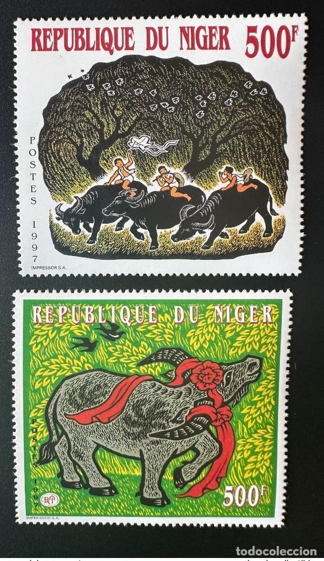 Sellos: N&iacute;ger 1997 Mi. 1276 - 1277 A&ntilde;o del Turismo Buey China Nuevo