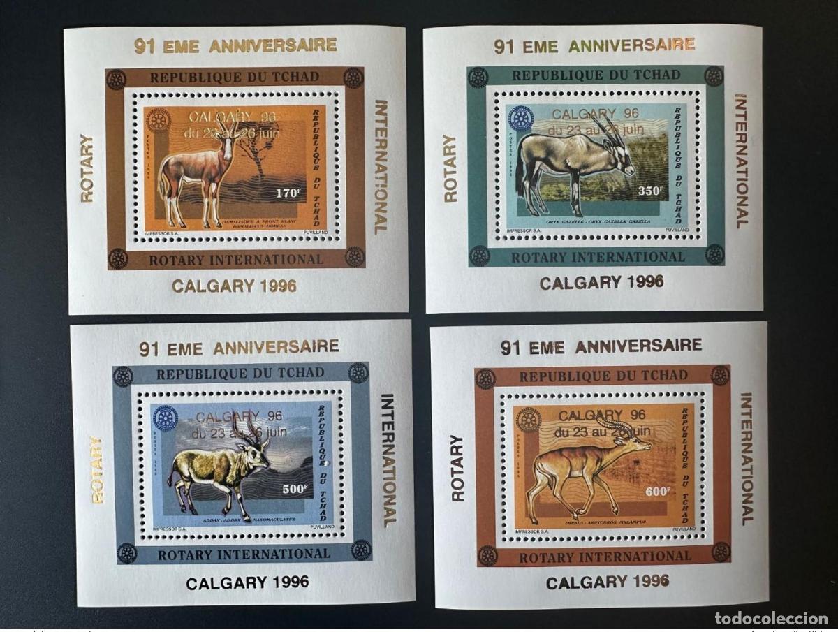 Sellos: Chad 1996 Mi. Bl. E271A - H271A Rotary International Calgary Gold sobrecargado
