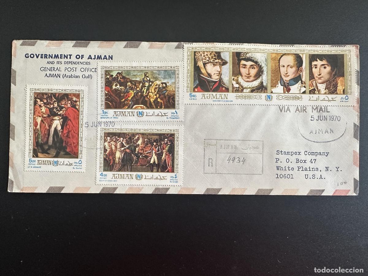 Sellos: Ajman 1970 Mi. 542 - 549 Carta certificada Gobierno de Napole&oacute;n Bonaparte
