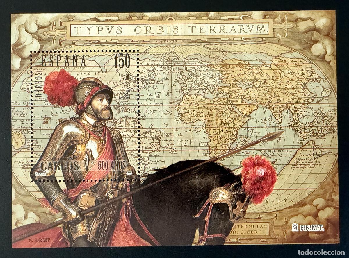 Sellos: Espa&ntilde;a 2000 Mi. Bl. 76 emisi&oacute;n conjunta Carlos V 500 a&ntilde;os tarjeta