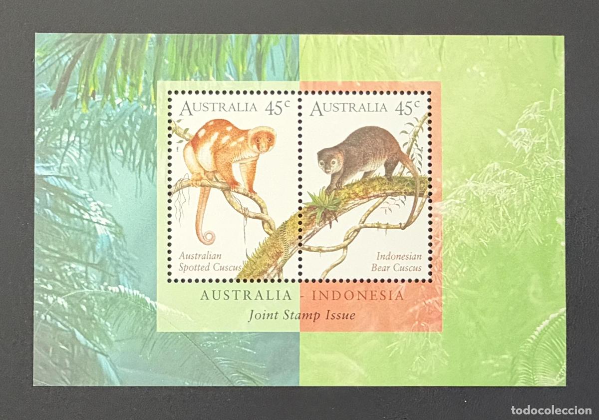Sellos: Australia 1996 Mi. Bl. 21 emisi&oacute;n conjunta Indonesia cuc&uacute;s fauna