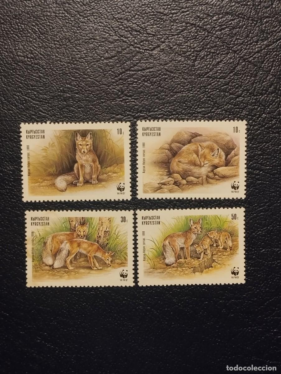 Sellos: 3.10/ Kirguist&aacute;n.1999. WWF. Animales salvajes. Serie completa en nuevo