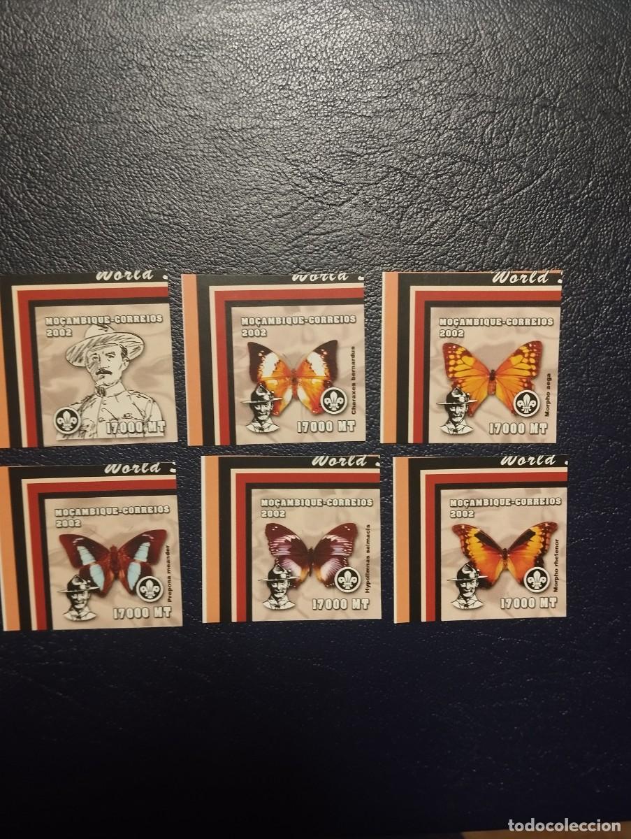 Sellos: 3.10/ Mozambique.2002. Mariposas. Serie completa sin dental en nuevo