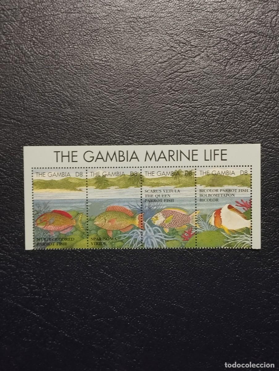 Sellos: 3.10/ Gambia. Fauna marina. Serie completa en nuevo