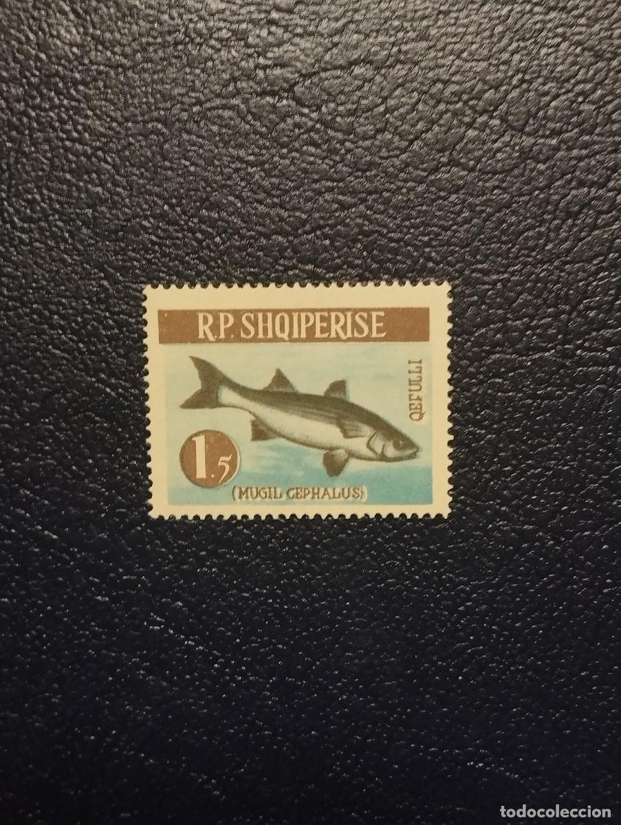 Sellos: 3.10/ Albania.1965. Fauna marina. 1,5L. Sello suelto en nuevo